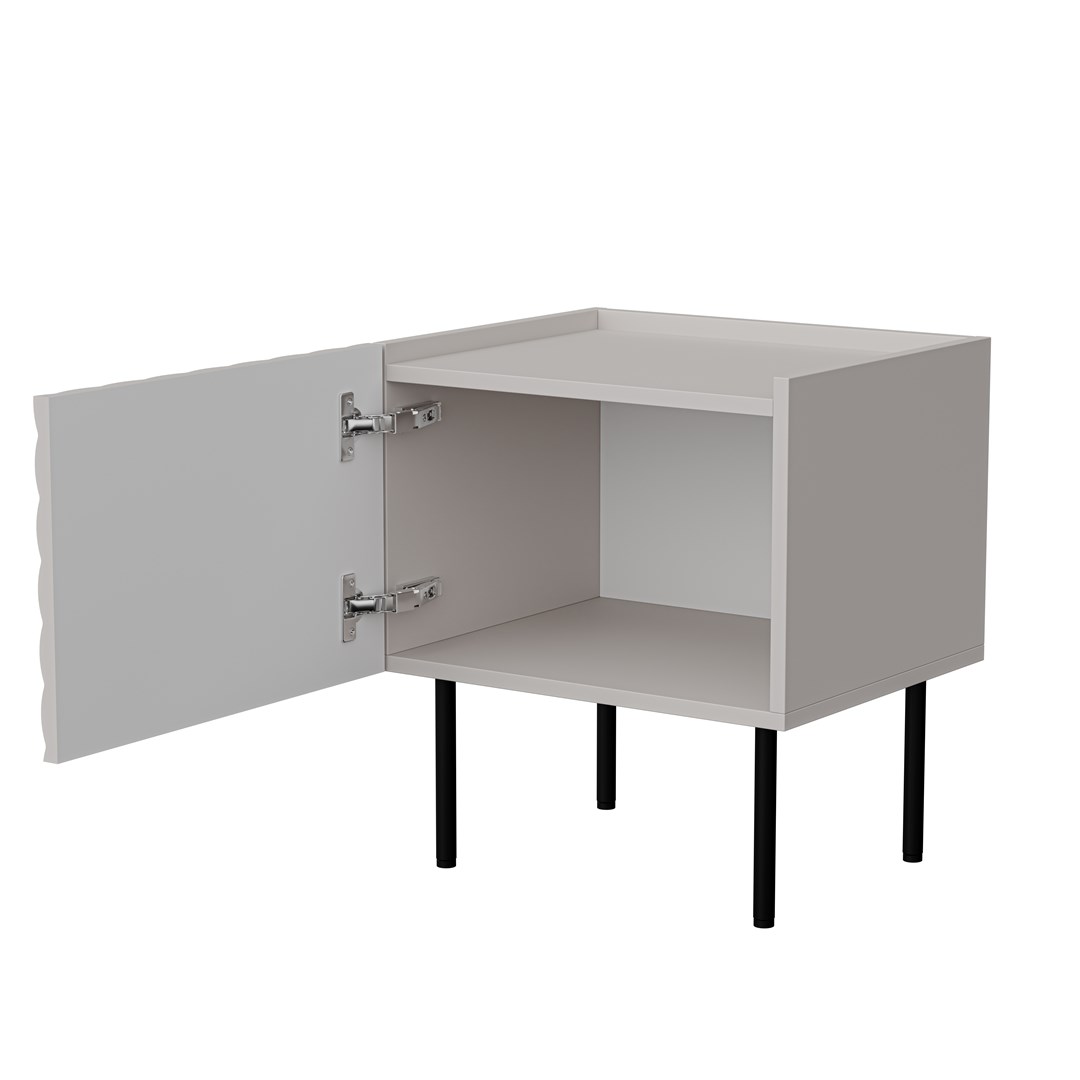 Bedside Tables Lucca Wooden Gray 2 Pieces 47x40x52cm - Image 1
