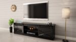RTV GRANERO 200x56.7x35 black/black gloss cabinet - Image 5