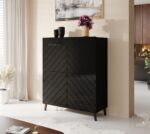 Sideboard Abeto Wooden Black 100.5x40x121.5cm - Image 2