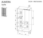 Almera Double Door Wardrobe Cashmere 90x52x185cm - Image 4