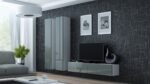TV Stand Vigo White and Gray Gloss M140xD30xH40cm - Image 4