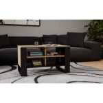 MODERN 4P ARTISAN COFFEE TABLE WITH BLACK LEGS - Image 6