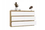 M6 MALWA CHEST OF DRAWERS 120 CM 6 DRAWERS OAK ARTISAN/WHITE