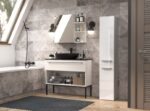 Bathroom cabinet NEL II 31x30x174 cm  white  glossy - Image 6