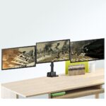 Maclean Energy MC-811 Stand Desk Mounted for 3 Monitors up to 27" with Arm - Image 8