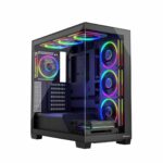 Modecom Volcano Stellar ARGB 8F Gaming Midi Tower Computer Case with Side Window Black - Image 5