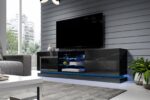 Cama TV cabinet QIU 200 MDF black gloss/black gloss - Image 5