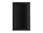 Lanberg wall-mounted installation rack cabinet 19'' 22U 600x600mm black (glass door) - Image 4