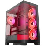 Modecom Volcano Space Apex ARGB Gaming Midi Tower Computer Case with Side Window Black - Image 3