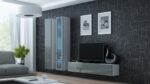 TV Stand Vigo White and Gray Gloss M140xD30xH40cm - Image 5