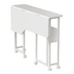 Maclean Folding Desk/Table  White  Mobile  100x73 cm  max. 50 kg  Corner  L-Shaped  MC-126 L/W - Image 8