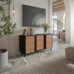 Cama VOLARE chest of drawers 151 x 39 x 75 cm black/walnut - Image 2