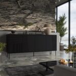 4D ABI chest of drawers 200x45x88 matt black - Image 3
