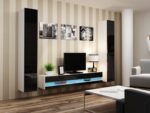 TV Stand Vigo New with LED Lighting White / Black Gloss M180xD30xH40cm - Image 3