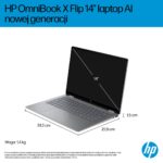 HP OmniBook X Flip 2in1 14-fk0020nw Ryzen AI 5 340 14 2K OLED 300nits LBL Glosy 16GB LPDDR5x SSD512 Radeon 840M Cam5MP+IR  59Wh Win11 Meteor Silver Aluminum 2Y - Image 6