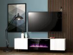 TV Stand Wooden White Matt L180xW42xH49cm - Image 3