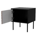 Bedside Tables Cortina Wooden Black 2 Pieces 45x40x51cm - Image 2