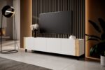 RTV cabinet FARO 200x42x52 white matt + oak craft - Image 3