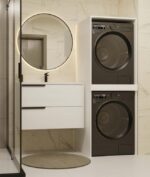 POLA TWIN WHITE WASHING MACHINE AND DRYER CABINET - Image 7