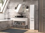 Bathroom cabinet NEL IV 31x30x174 cm  white  glossy - Image 5