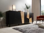 ETNA chest of drawers 200x42x82 black matt + oak craft - Image 5
