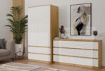 Malwa Ss-90 Δίφυλλη Ντουλάπα Craftsman Oak/white 90x50x180cm - Image 9