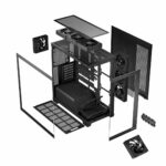 Modecom Volcano Stellar ARGB 8F Gaming Midi Tower Computer Case with Side Window Black - Image 11