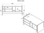 Cama PORTO bench/table 100x50x46 oak/black - Image 2