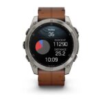 Garmin Fenix 8 Titanium 51mm Waterproof Smartwatch with Heart Rate Monitor (Sapphire, Titanium with Chestnut Leather Band) - Image 6