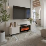 Cama Volare RTV cabinet 200 x 39 x 49 cm cashmere + fireplace - Image 2