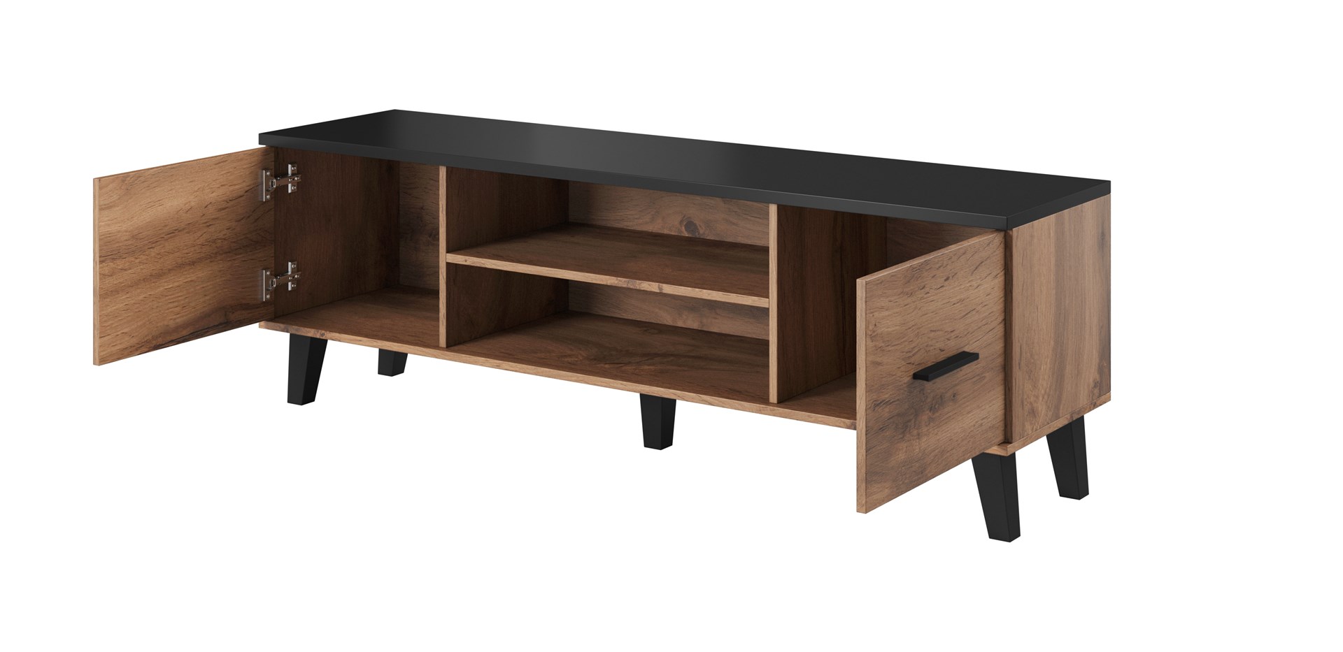 Cama TV stand LOTTA 160 2D2K wotan oak/mat black - Image 1