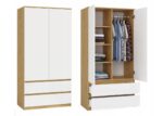 Malwa Ss-90 Δίφυλλη Ντουλάπα Craftsman Oak/white 90x50x180cm - Image 8