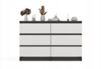 M6 MALWA CHEST OF DRAWERS 120 CM 6 DRAWERS ANTHRACITE/WHITE - Image 3