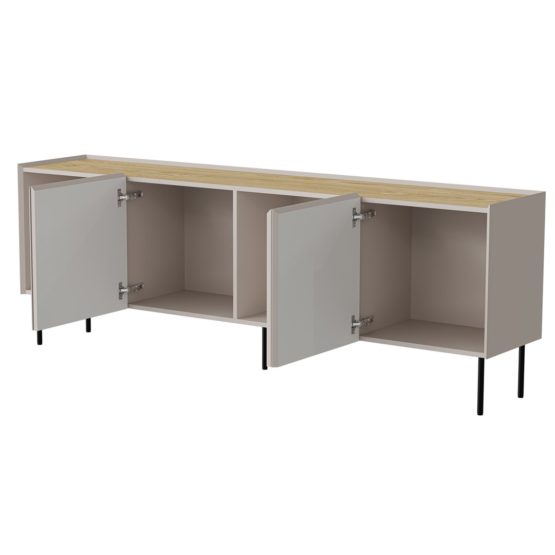 Cama FELLINI chest of drawers 200x40x70 cashmere + oiled oak top - Image 1