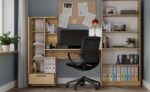 COSMO Oak Artisan Desk + Bookcase Set - Image 7