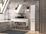 Bathroom cabinet NEL II 31x30x174 cm  matt white - Image 6