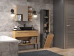 Topeshop NEL IV ANT/ART bathroom storage cabinet Graphite  Oak - Image 2