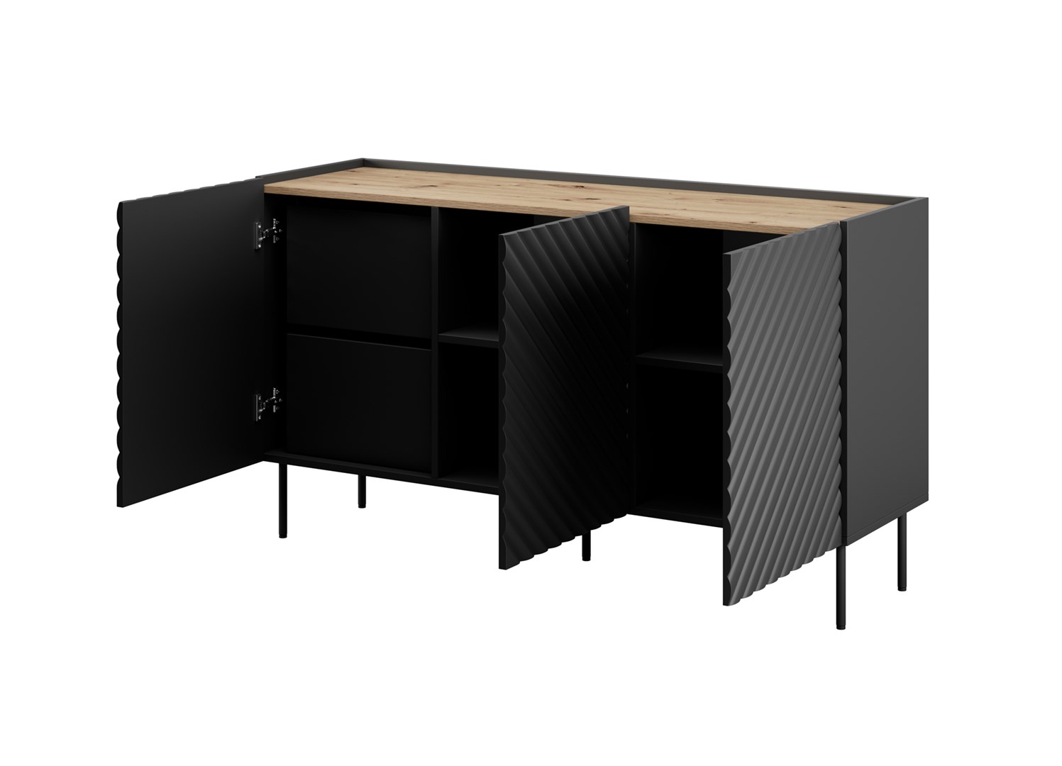 3D2SZ ONDA chest of drawers 150x45x85 black - Image 1