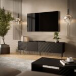 Cama LUCCA 4D TV cabinet 200x40x59 black - Image 3