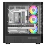 Modecom Volcano AQ500 Gaming Midi Tower Computer Case with Side Window and ARGB Lighting Black - Image 3