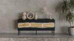 Sideboard Inserto 3d Wooden Black 143.5x40x61.5cm - Image 5