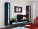 TV Stand Cama with LED Lighting Black L180xW30xH40cm - Image 4