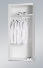 Double Door Wardrobe Samba White Gloss 90x55x203cm - Image 2