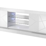 Cama TV cabinet QIU 200 MDF white gloss/white gloss