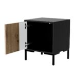 Bedside Tables Wooden with Metal Legs Black 2 Pieces 44x40x52.5cm - Image 2