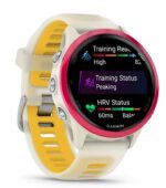 Garmin Forerunner 570 Aluminium 42mm Αδιάβροχο Smartwatch με Παλμογράφο (Raspberry Aluminum with Translucent Bone/Mango Band) - Image 2