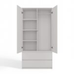 Double Door Wardrobe White - Image 3