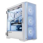 Modecom Horizon Flow Gaming Midi Tower Computer Case with Side Window and RGB Lighting White - Image 2