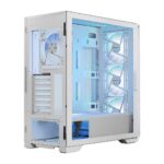 Modecom Horizon Flow Gaming Midi Tower Computer Case with Side Window and RGB Lighting White - Image 5