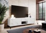 RTV Cabinet MARMO 2D1S1K 195x40x47.5 cm white matt/marble white - Image 3
